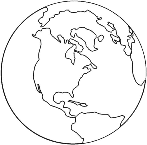 Раскраска  Континенты, земной шар. Скачать Планета.  Распечатать Планета