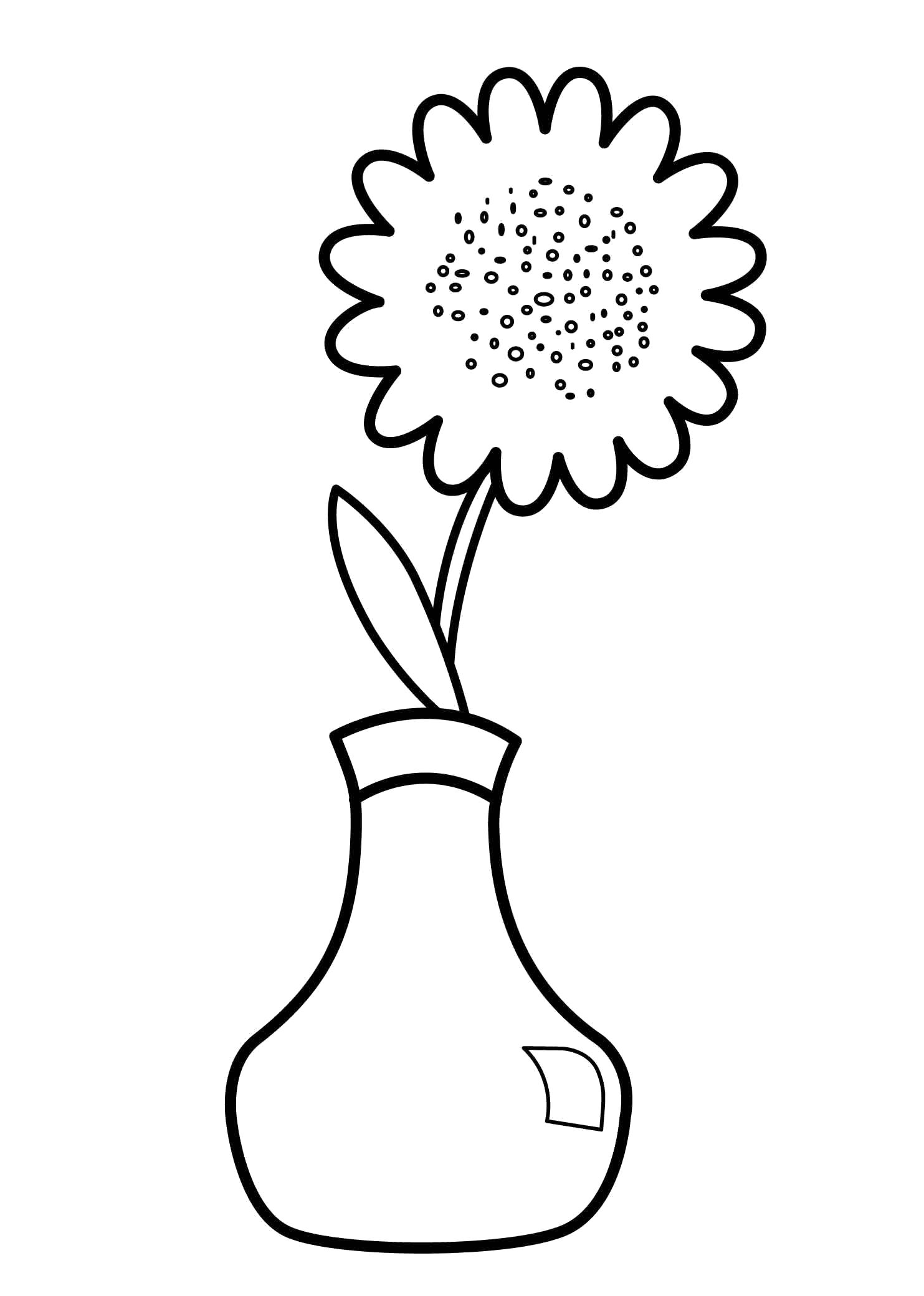 Название: Раскраска Цветок в вазочке. Категория: цветы. Теги: цветы.