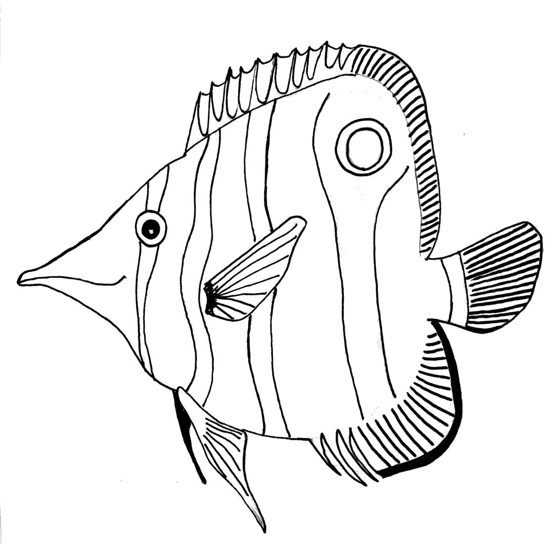 Раскраска Рыбёшка. Морские животные