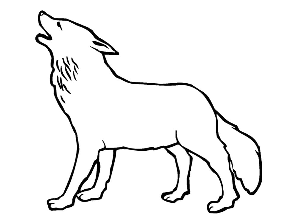 Название: Раскраска контур для вырезания волк. Категория: волк. Теги: волк.