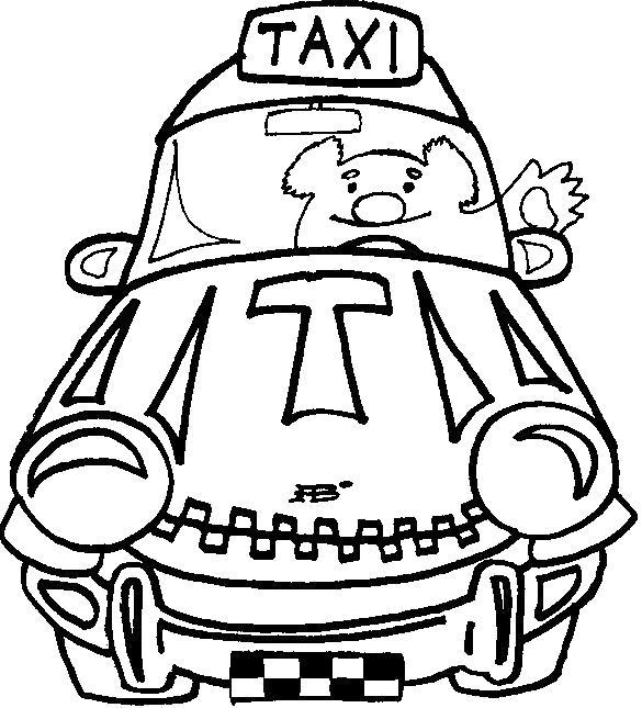 Раскраска Мишка таксист. 