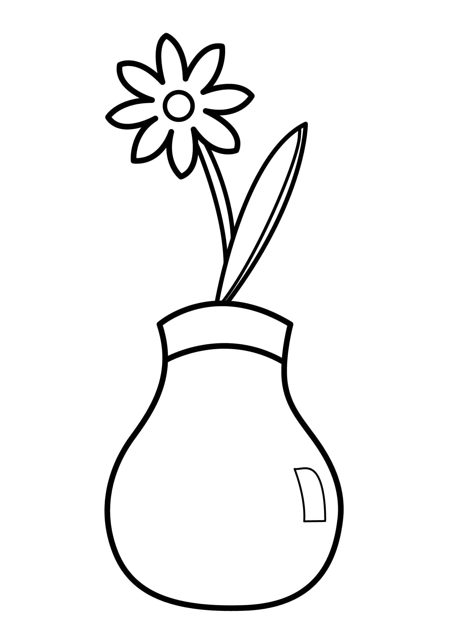 Название: Раскраска Раскраска цветок в вазе. Категория: цветы. Теги: цветы.