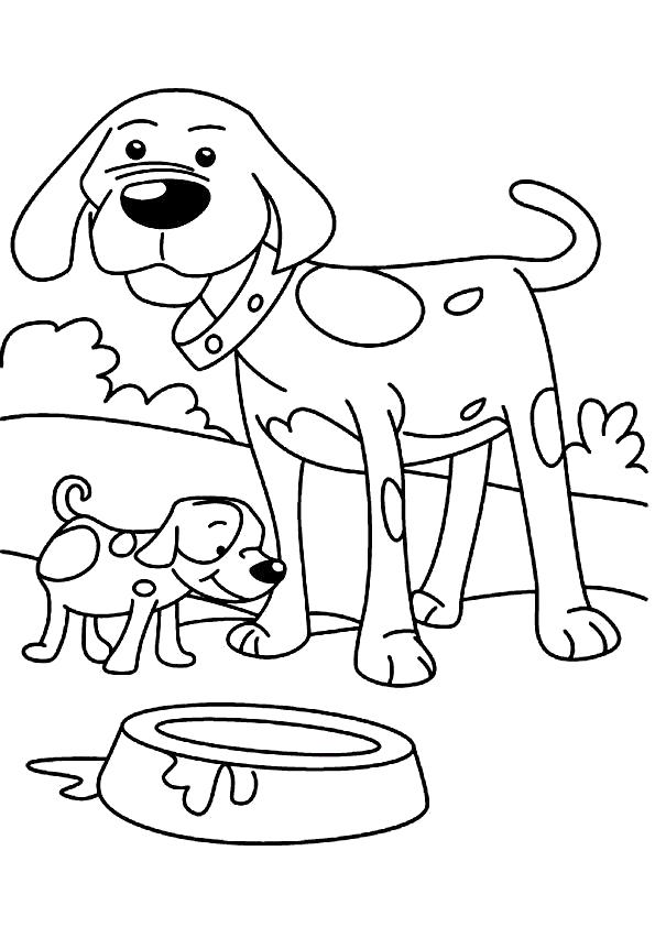 Название: Раскраска  раскраски с собаками. Категория: Домашние животные. Теги: Собака, Щенок.