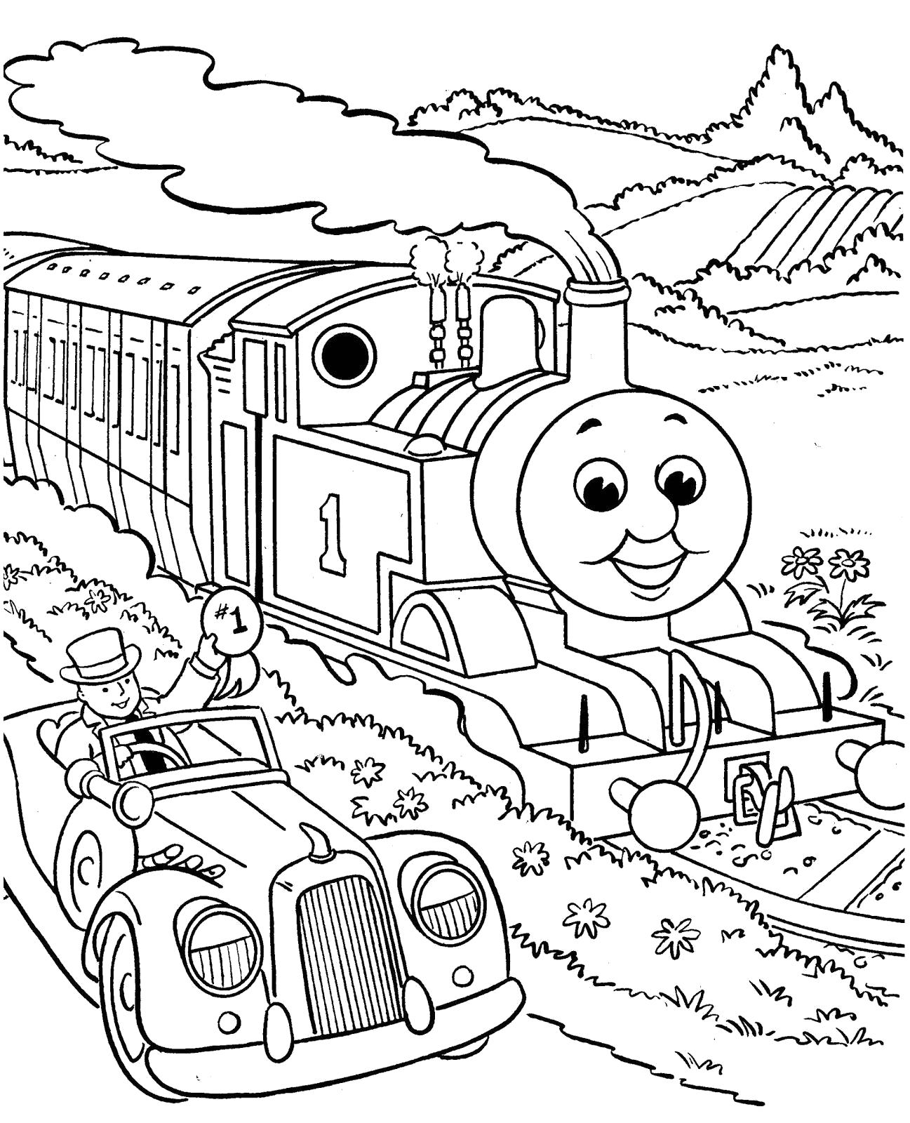 Раскраска Томас чемпион. Скачать поезд.  Распечатать для мальчиков