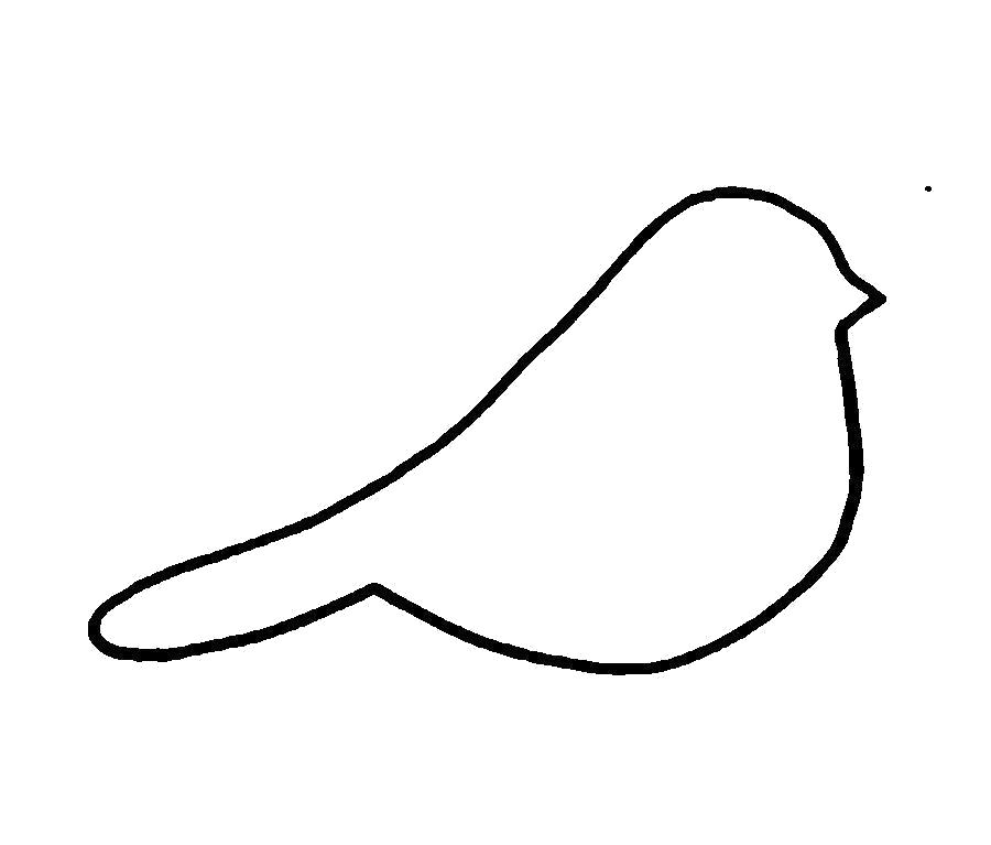 Раскраска  Контуры птиц птичка контур для вырезки из бумаги, шаблон. Скачать Шаблон.  Распечатать Шаблон