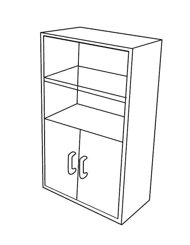 Название: Раскраска шкаф с полочками. Категория: мебель. Теги: мебель.