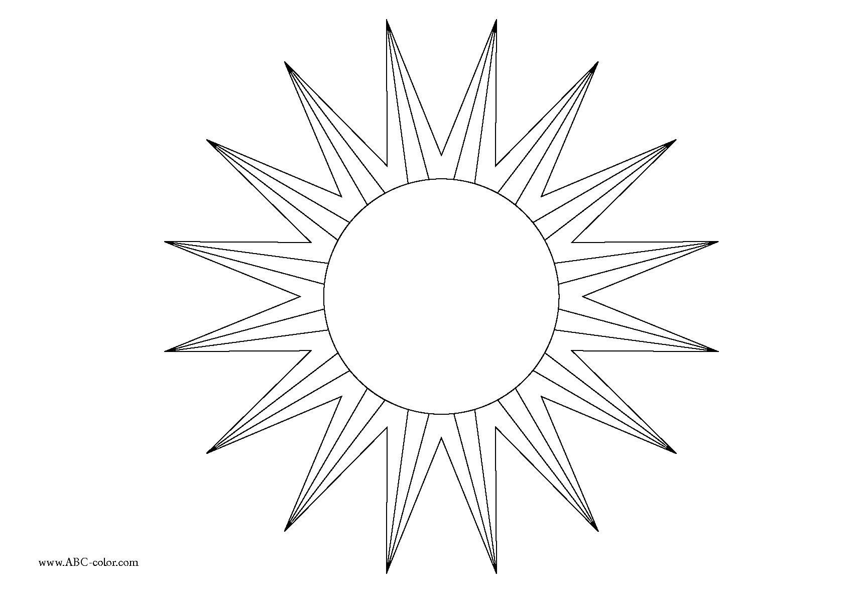 Название: Раскраска солнышко раскраска. Категория: геометрические фигуры. Теги: круг, треугольник, звезда.