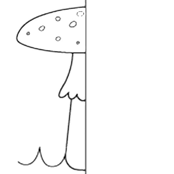 Название: Раскраска Дорисуй половинку. Категория: гриб. Теги: гриб.