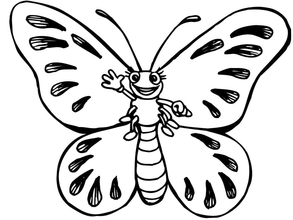 Название: Раскраска бабочка веселая. Категория: Насекомые. Теги: Бабочки.