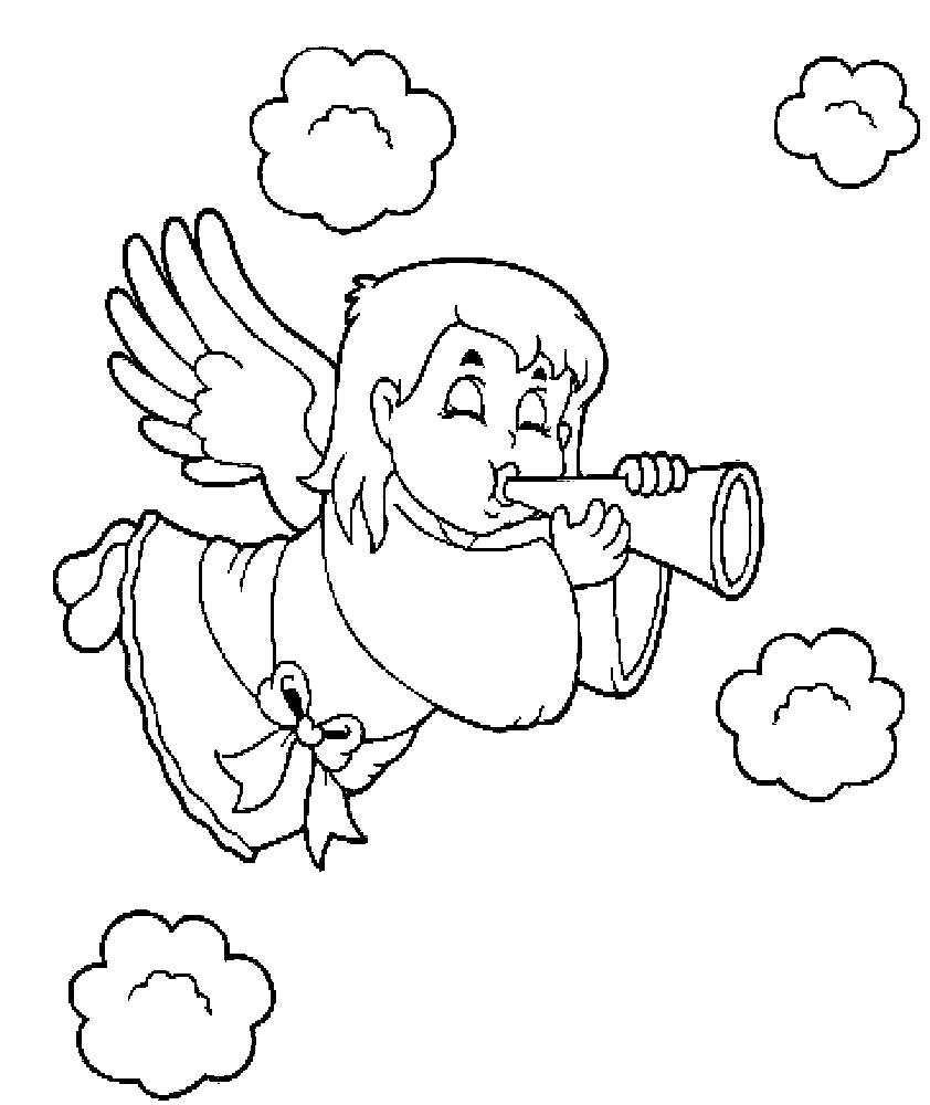 Раскраска Ангелочки - детские разукраски. мифические существа