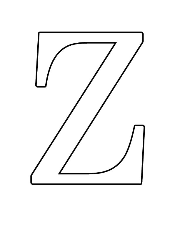 Раскраска Большие буквы английского алфавита, Буква Zz. буквы