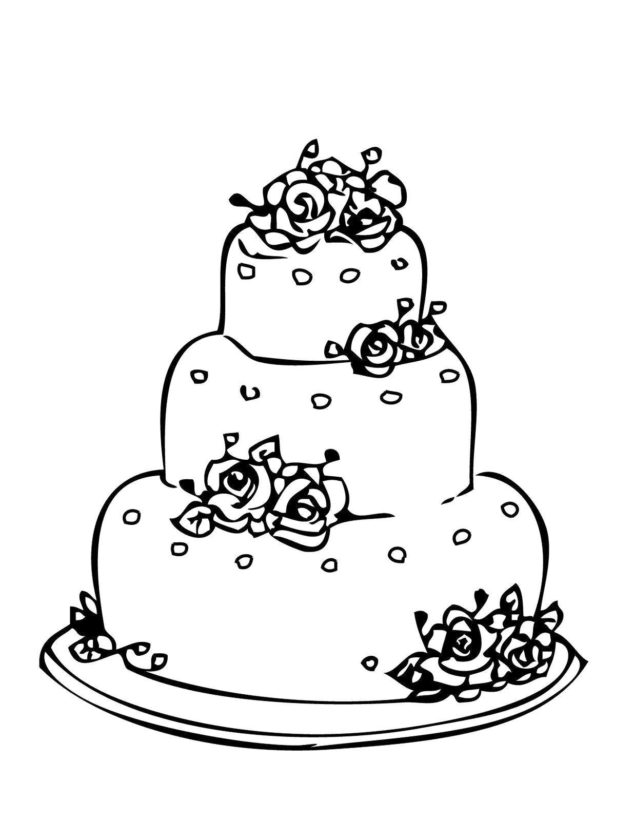 Раскраска Раскраски "торт со свечами на день рождения" . еда