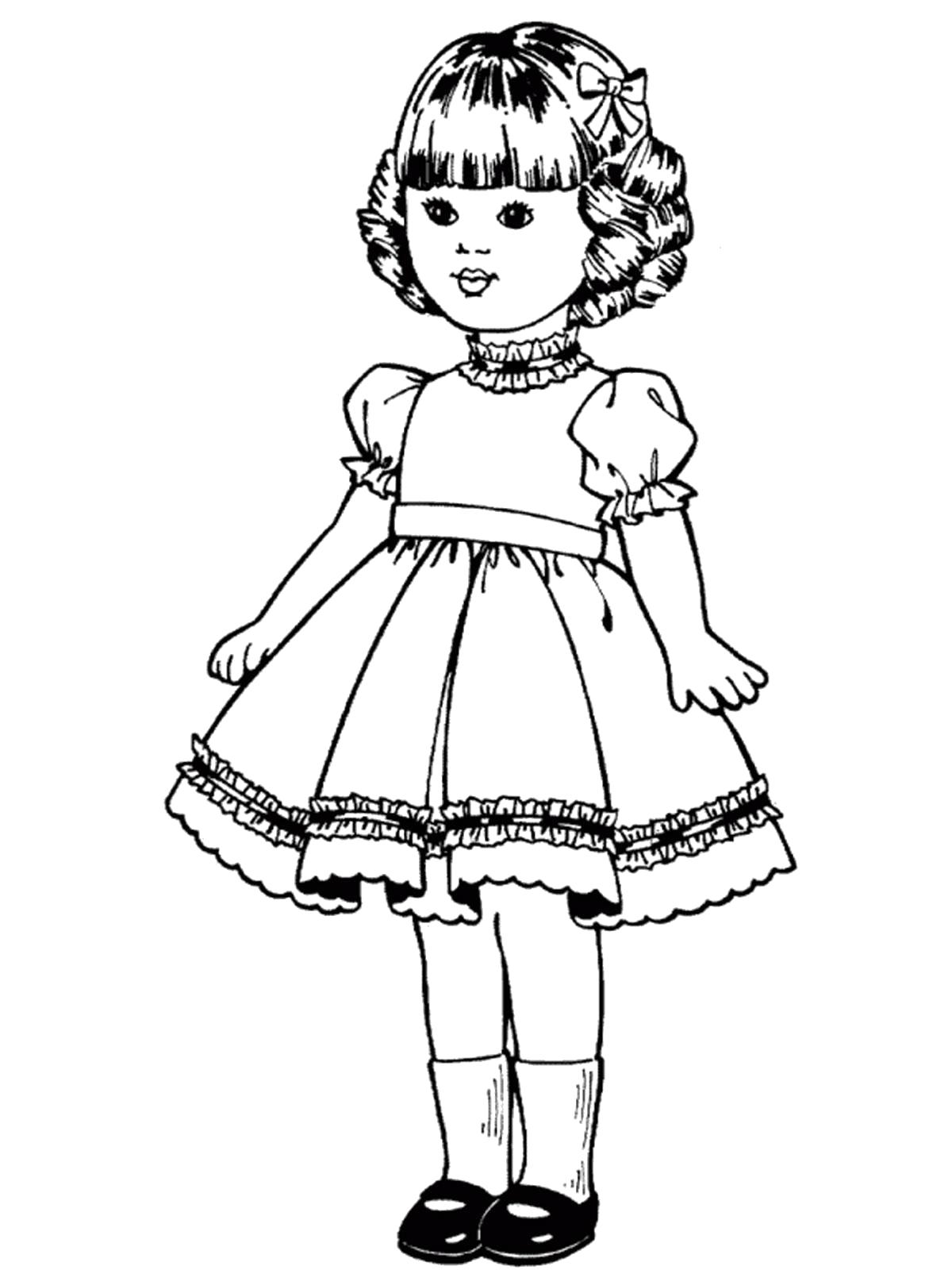 Название: Раскраска Роскошное платье. Категория: Для девочек. Теги: кукла.