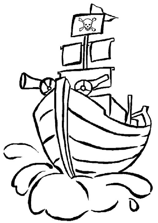 Раскраска Корабль пиратов. для мальчиков