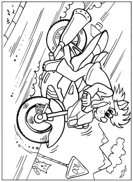 Название: Раскраска Раскраска Волк на мотоцикле, из мультфильма Ну, Погоди!. Категория: . Теги: .
