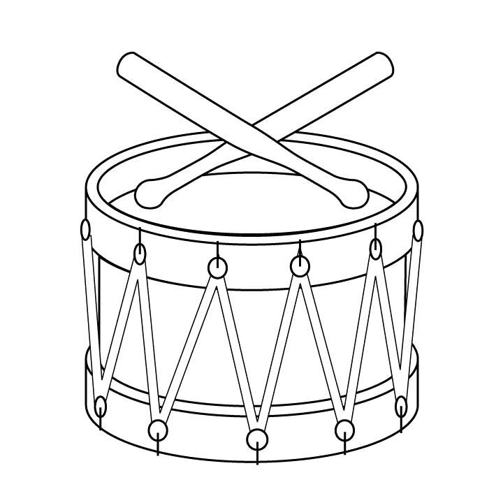 Название: Раскраска  картинки - музыкальный инструмент барабан раскраска . Категория: Барабан. Теги: Барабан.