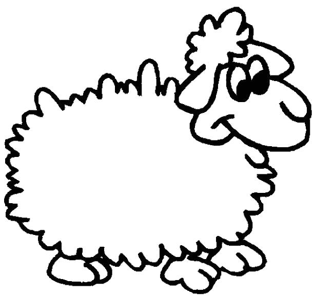 Название: Раскраска Овечка пушистая. Категория: Домашние животные. Теги: Овца.