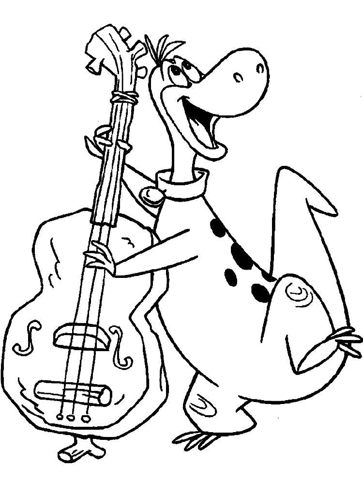 Название: Раскраска Раскраски Флинстоуны, дино играет на гитаре. Категория: Флинстоуны. Теги: Флинстоуны.