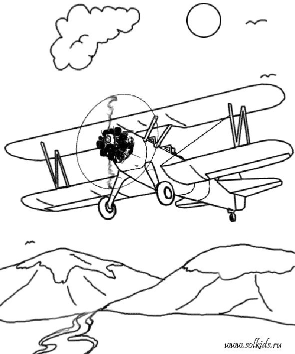 Раскраска  самолет для мальчиков онлайн бесплатно. Скачать самолет.  Распечатать самолет