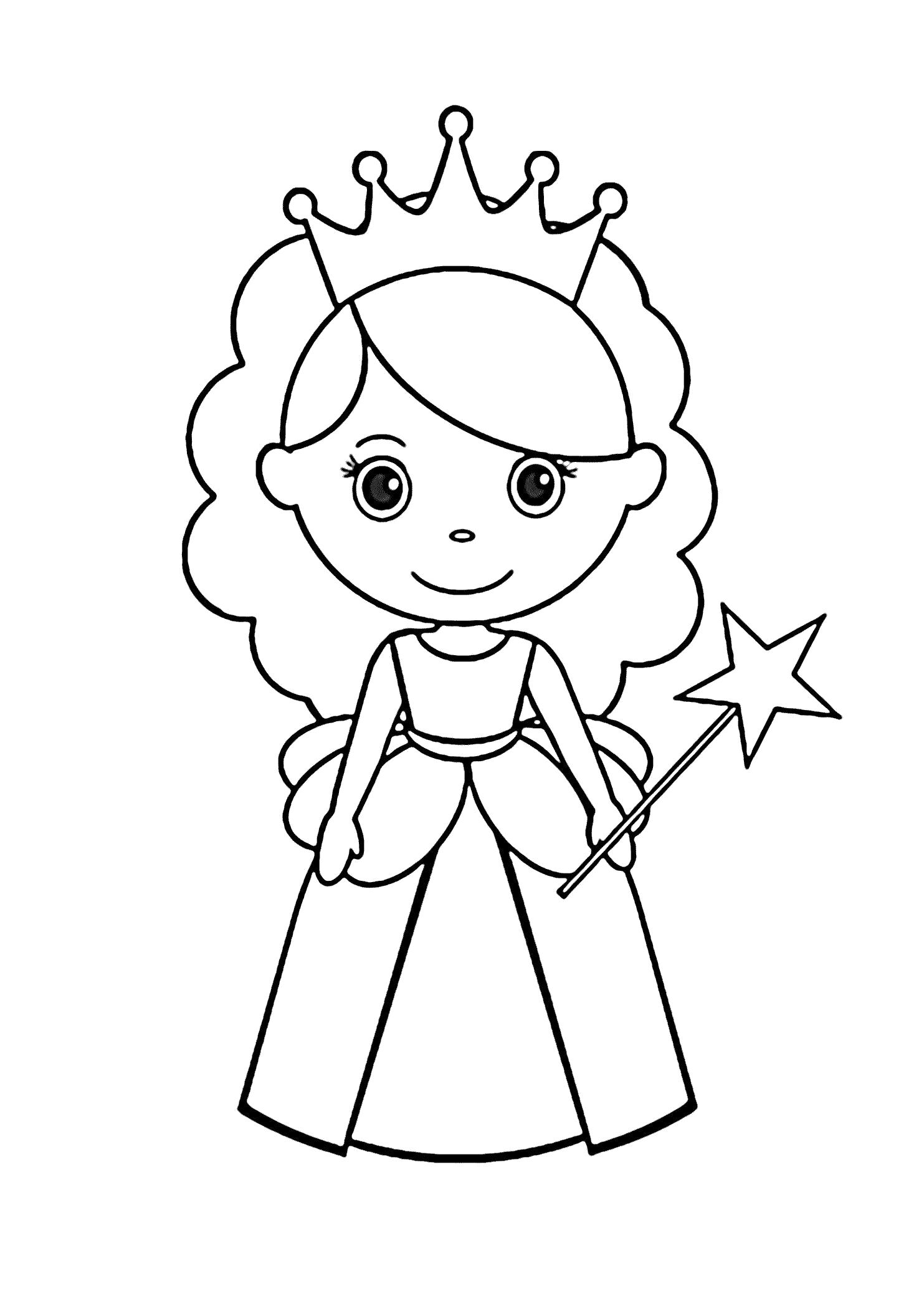Название: Раскраска Принцесса Фея - раскраска для девочек (Распечатать/Скачать). Категория: мифические существа. Теги: фея.