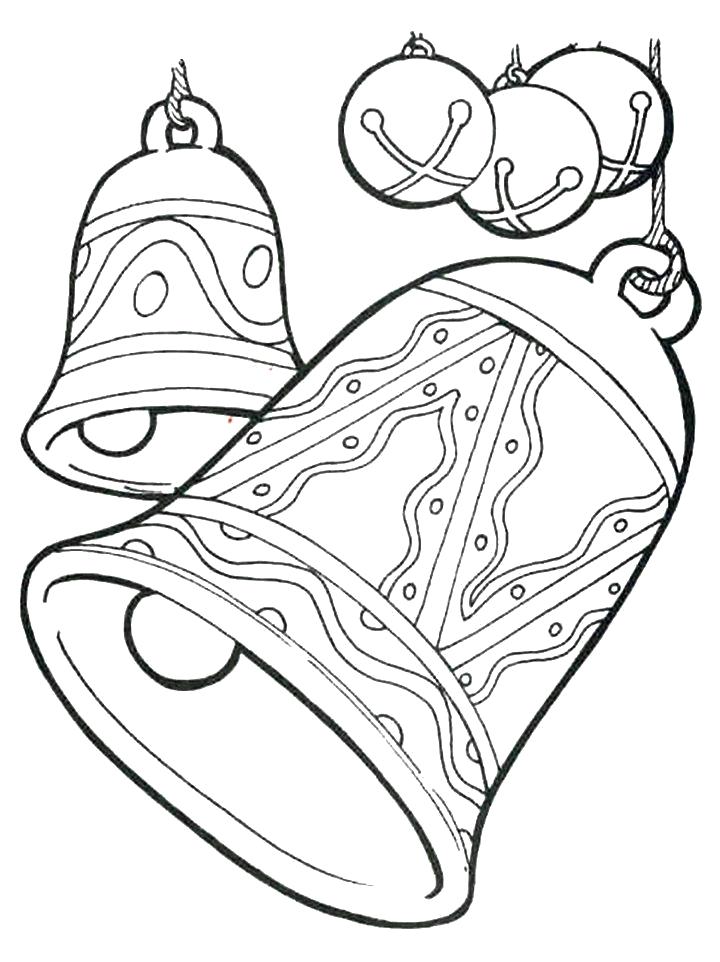 Раскраска колокольчики с шарами. Рождество