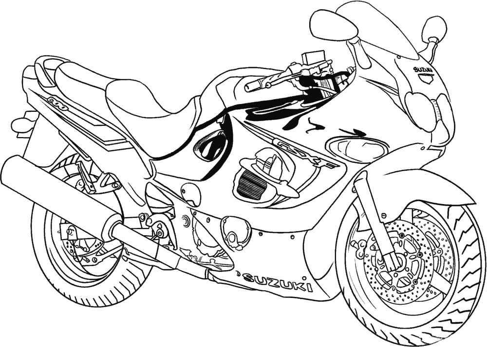 Название: Раскраска Спортивный мотоцикл. Категория: Мотоцикл. Теги: Мотоцикл.