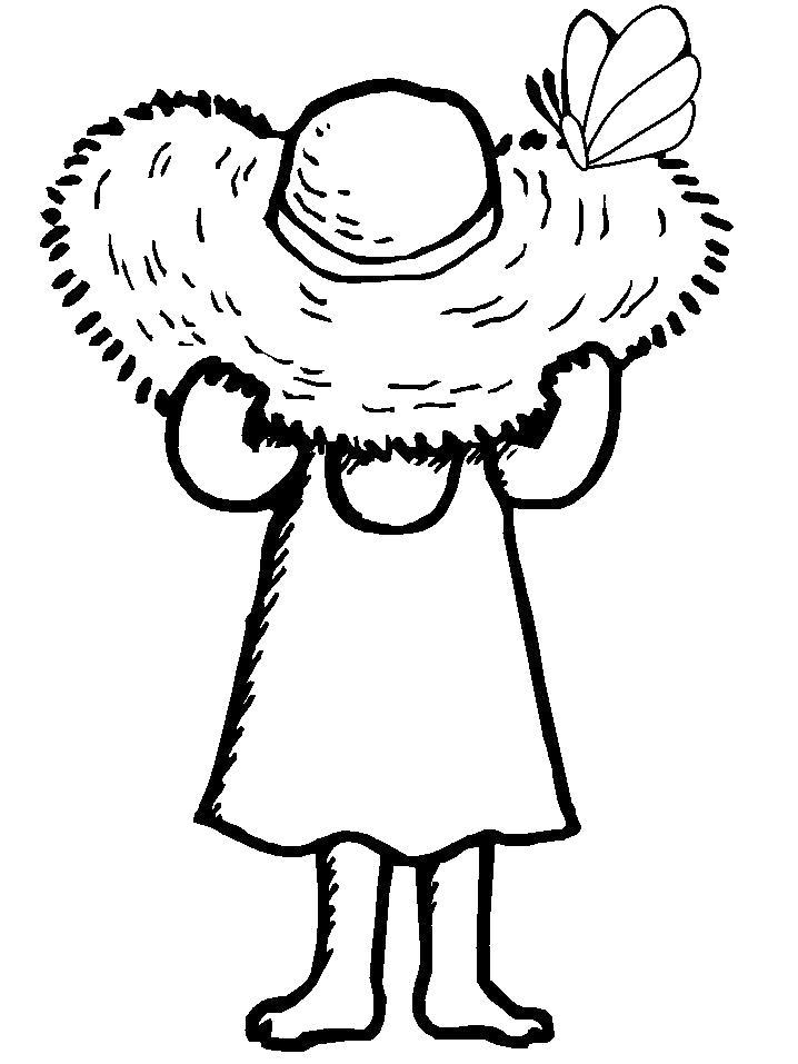 Название: Раскраска Раскраска Девочка в соломенной шляпе. Категория: Девочка. Теги: Девочка.