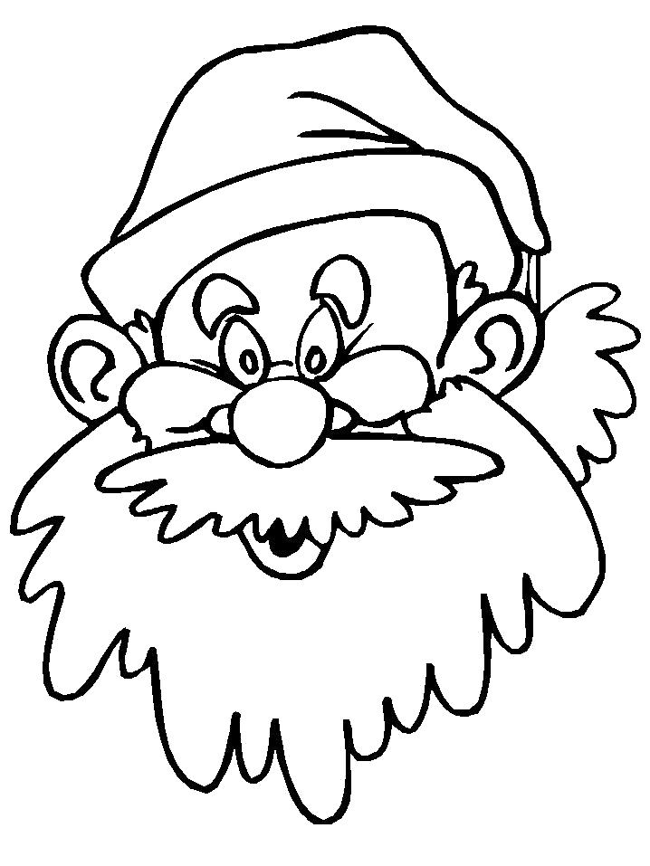 Раскраска  Портрет деда Мороза. Скачать Дед мороз.  Распечатать Новый год