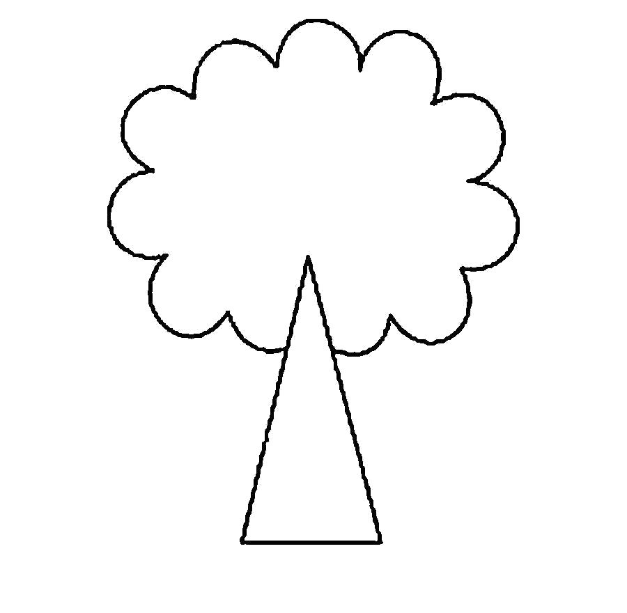 Раскраска Раскраски Деревья для вырезания из бумаги треугольник стебель раскраска дерева для вырезания. геометрические фигуры