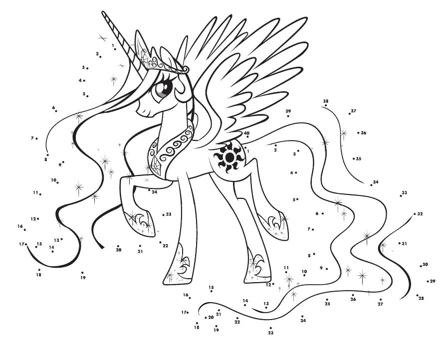 Раскраска Принцесса Селестия . Скачать пони.  Распечатать пони