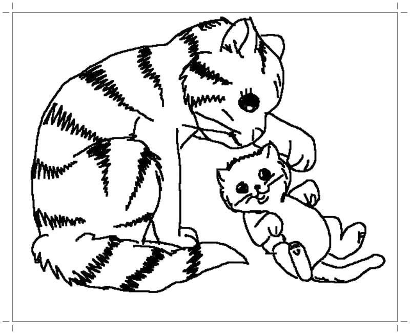 Раскраска Раскраски кошки и котята. Домашние животные