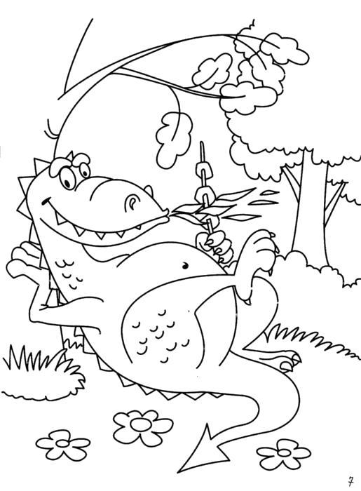 Раскраска Отдых алигатора. 