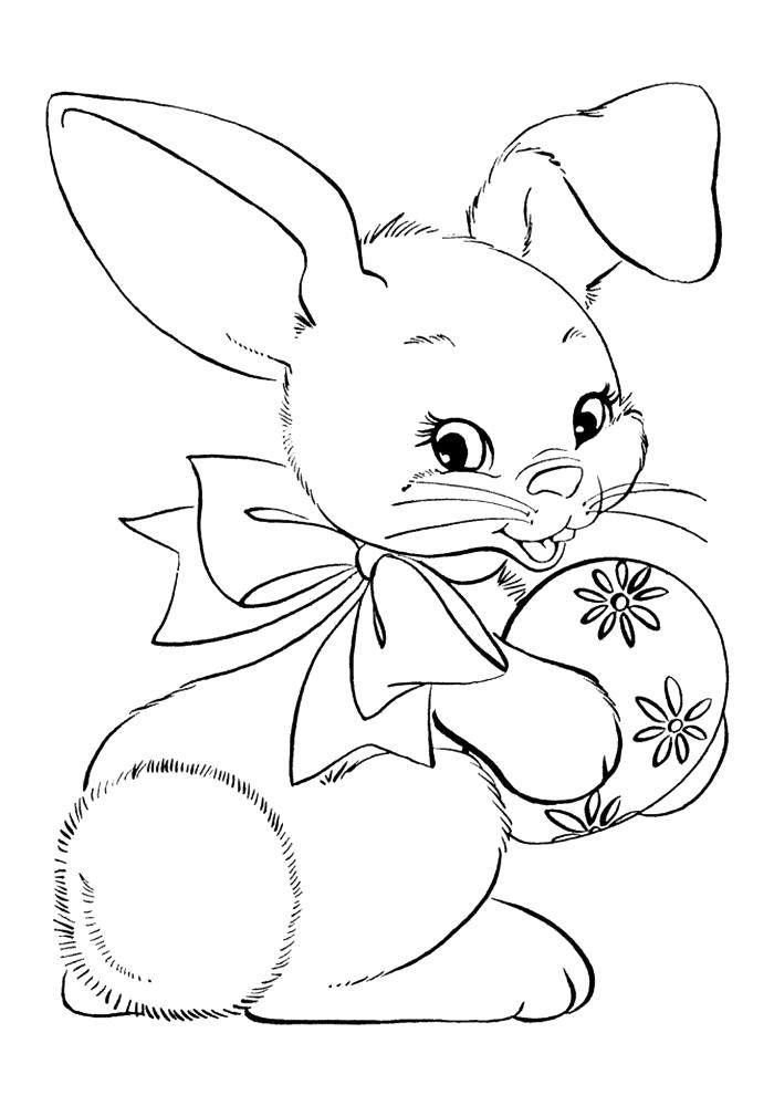 Раскраска Раскраска пасхальный кролик. Пасха