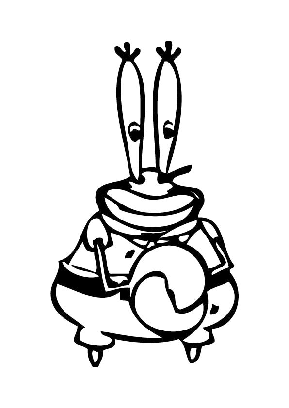 Мистер Крабс Разукрашка