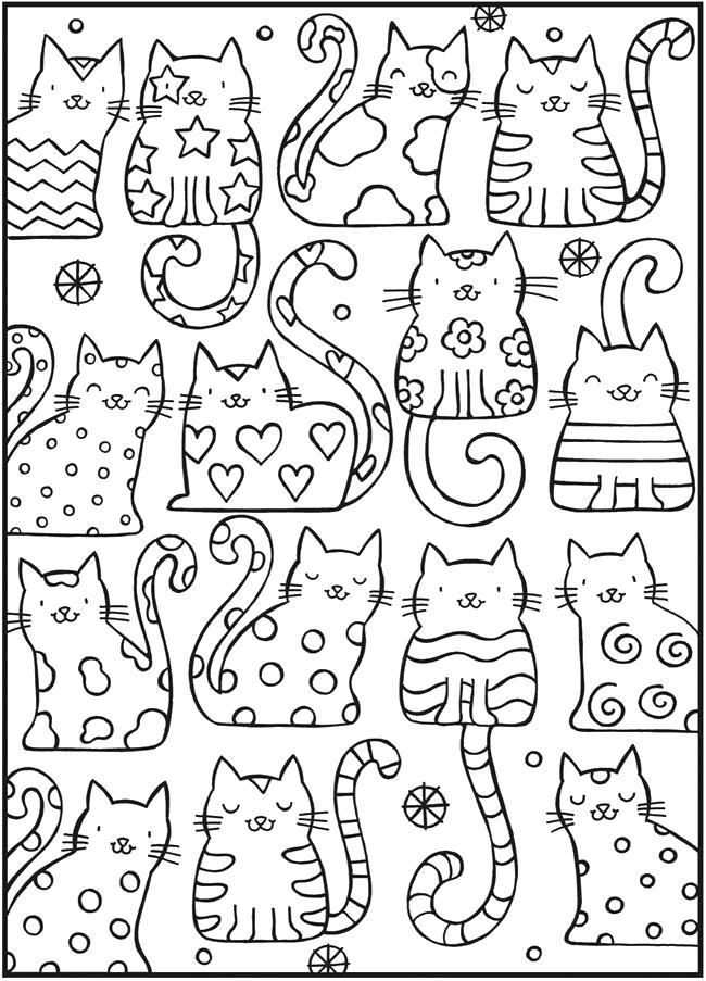 Раскраска Коты. Домашние животные