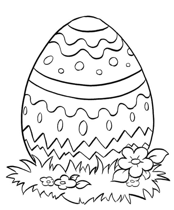 Раскраска Яйцо в траве. Пасха