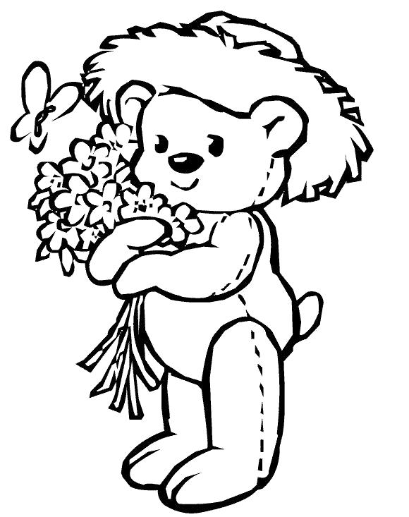 Рисунок медведь с цветами - 56 фото