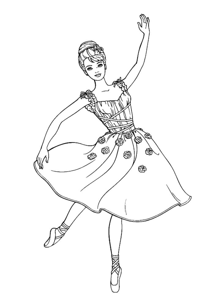 Раскраска Раскраска Барби балерина. барби
