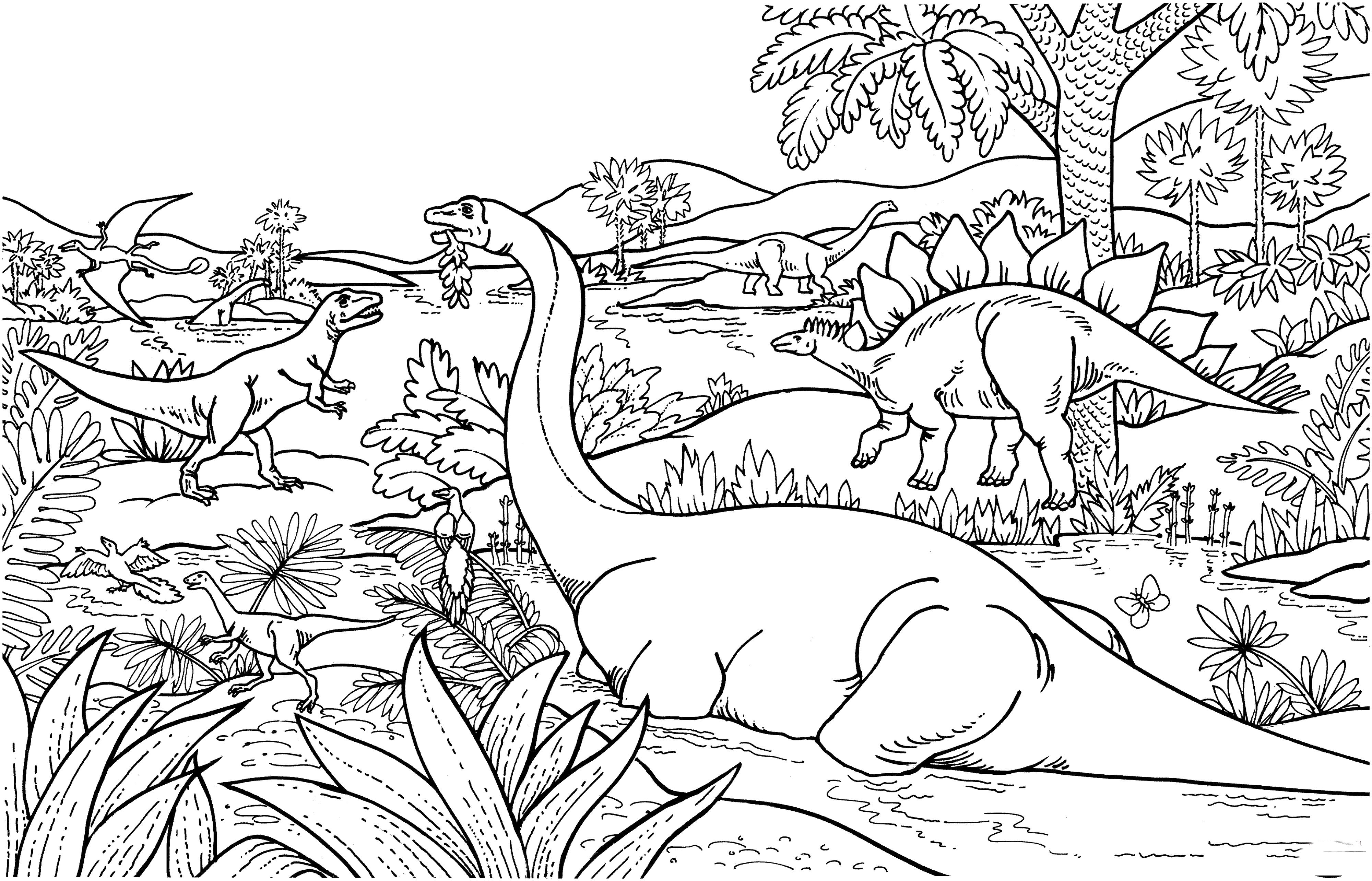 Раскраска динозавры, . Скачать динозавр.  Распечатать динозавр
