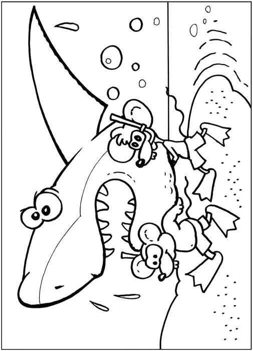 Название: Раскраска Раскраска Мыши и акула. Категория: Акула. Теги: Акула.