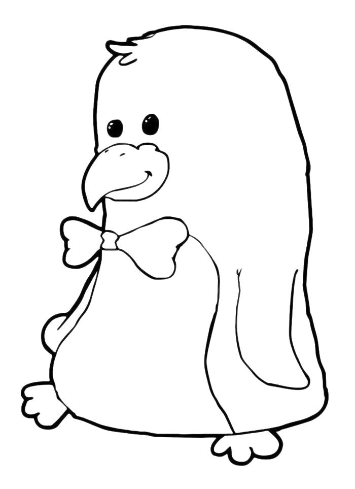 Раскраска Раскраска Пингвин с бантиком. Пингвин