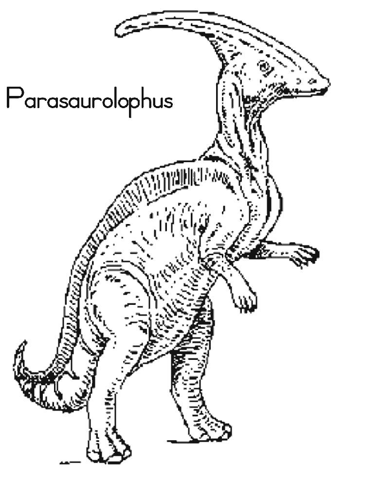 Раскраска Парасоуропхус. Скачать динозавр.  Распечатать динозавр