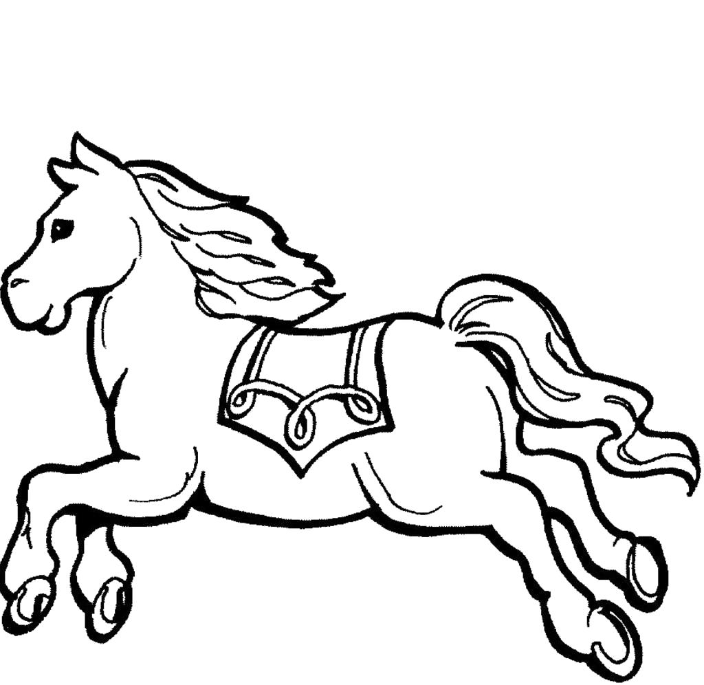 Раскраска Лошадь в прыжке. Домашние животные