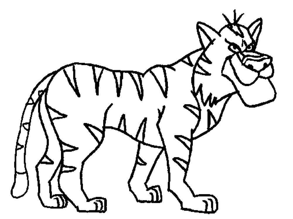 Раскраска Коварный тигр. 