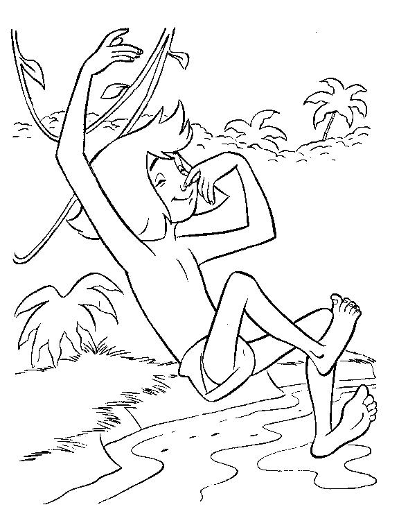 Раскраска Прыжки в воду. книга джунглей