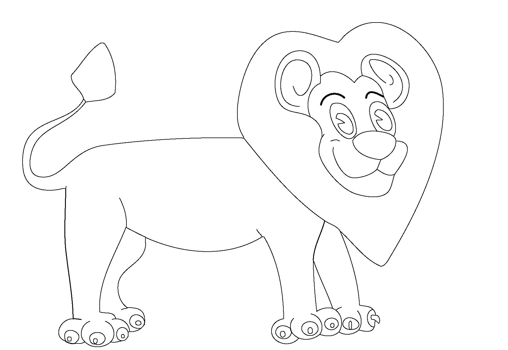 Раскраска Раскраски льва контур для вырезания. Лев