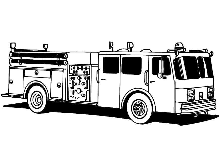 Раскраска Раскраска пожарная машина. Пожарная Машина