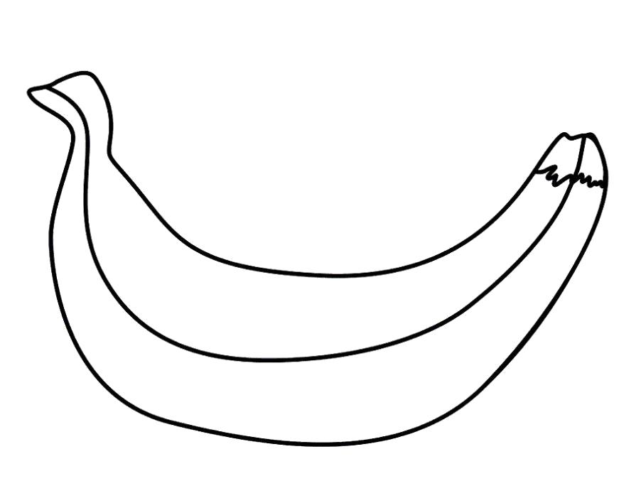 Раскраска Разукрашка банан детская. Скачать банан.  Распечатать Фрукты