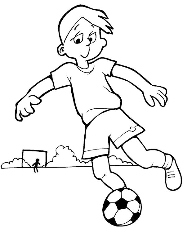Картинка мальчик играет в футбол раскраска
