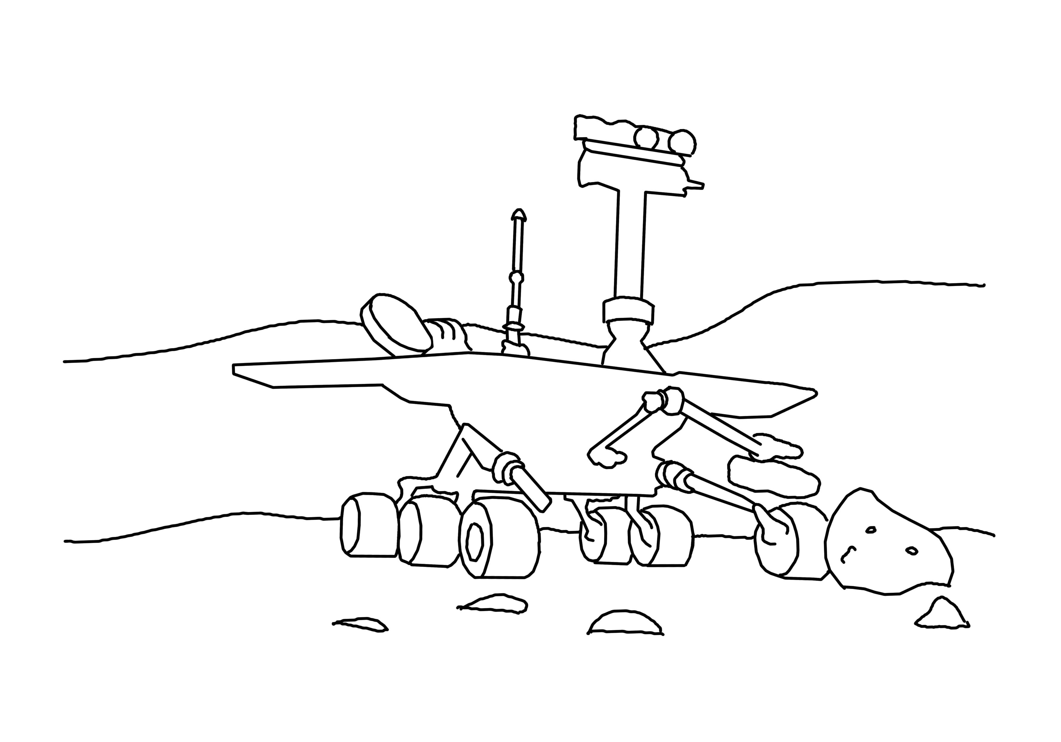 Раскраска Марсоход. Скачать день космонавтики.  Распечатать день космонавтики